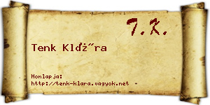 Tenk Klára névjegykártya
